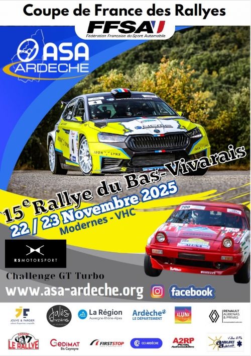 Affiche Rallye du Bas Vivarais 2025 Modernes & VHC