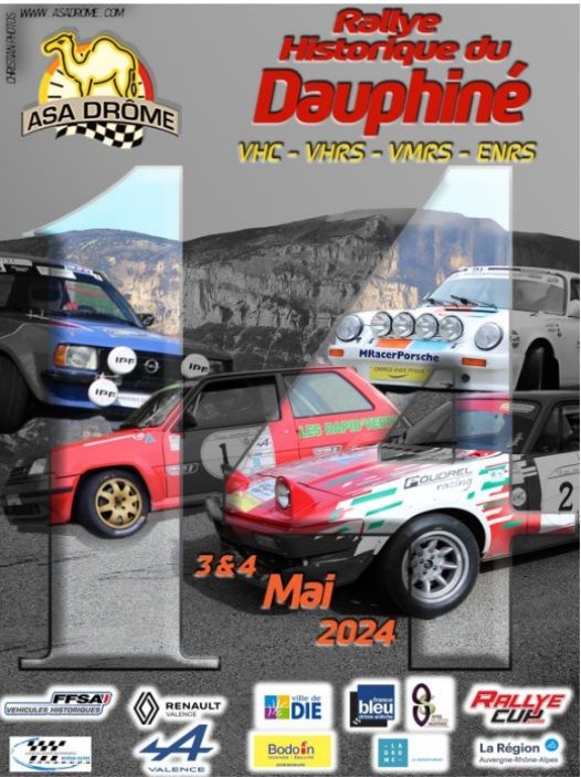 Affiche 14ème Rallye Historique du Dauphiné 2024