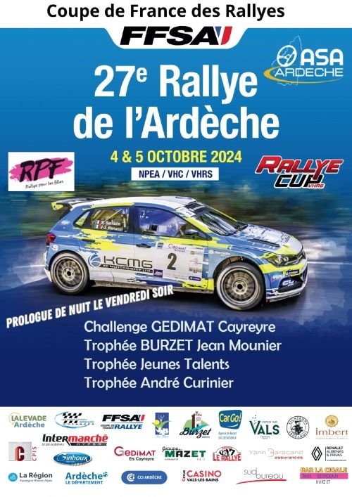 27ème Rallye de l'Ardèche 2024