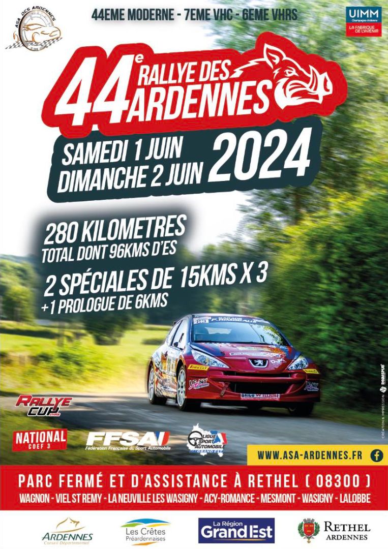 Affiche 44ème Rallye des Ardennes 2024