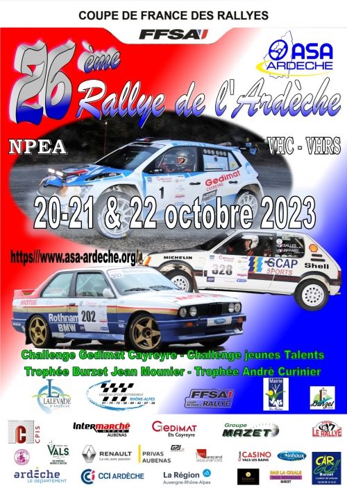 Affiche Rallye de l'Ardèche 2023