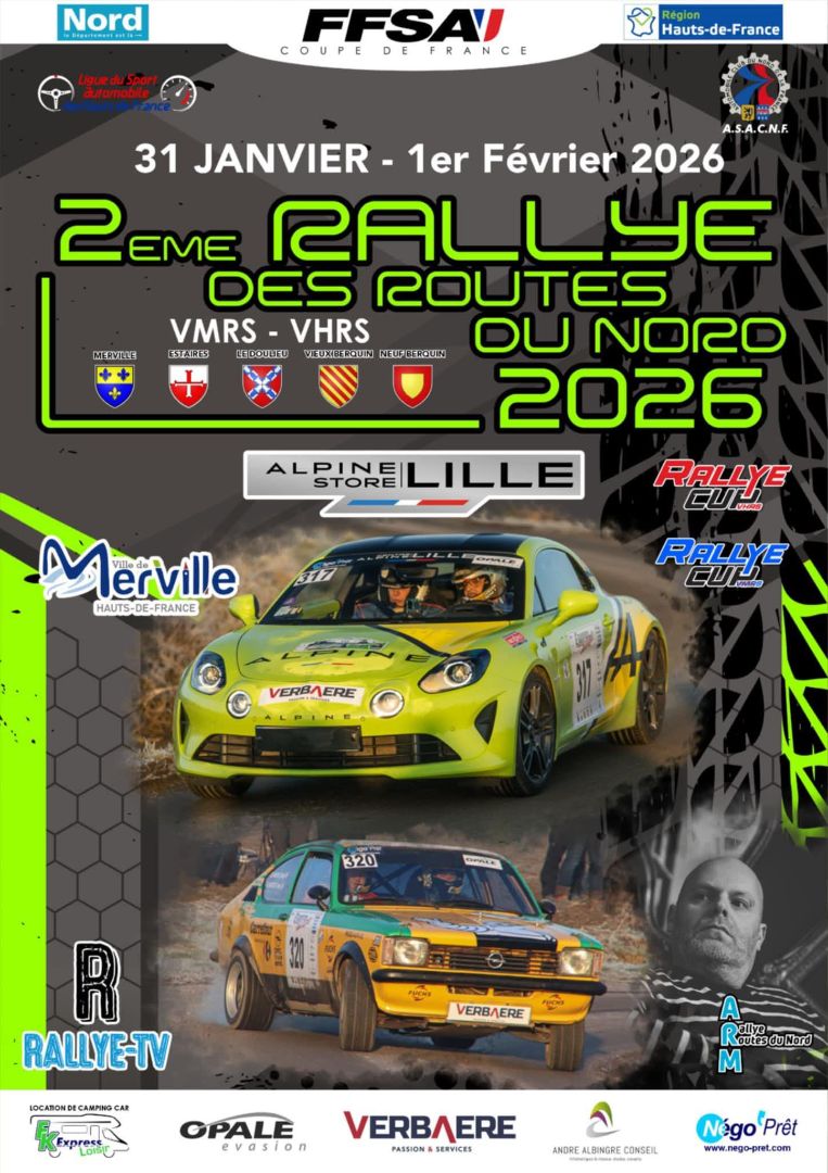 Affiche Rallye des Routes du Nord 2025 VHRS