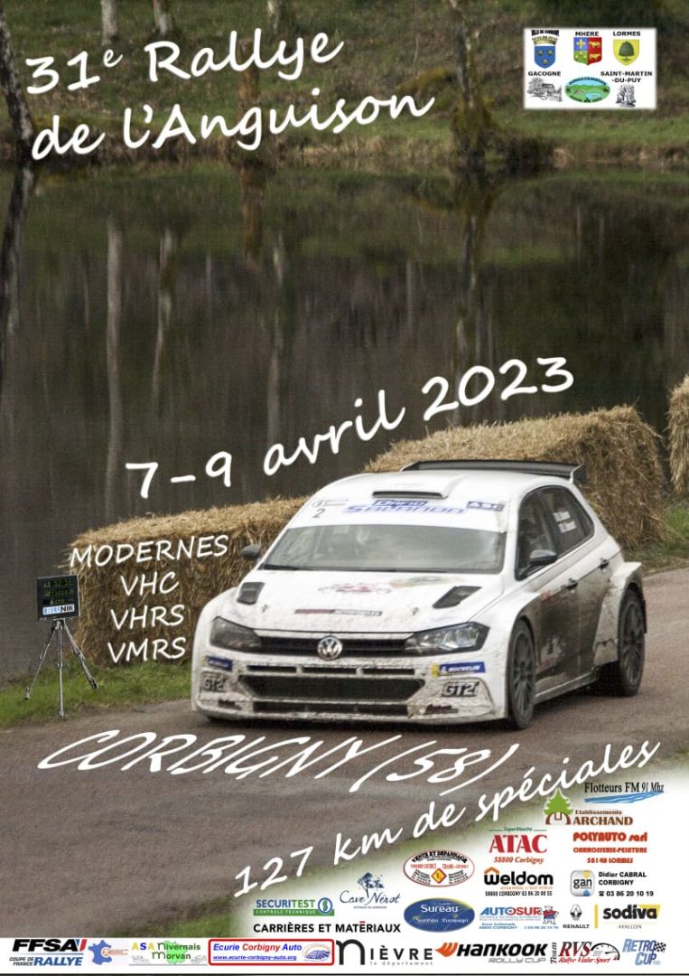 Affiche Rallye National de l'Anguison 2023