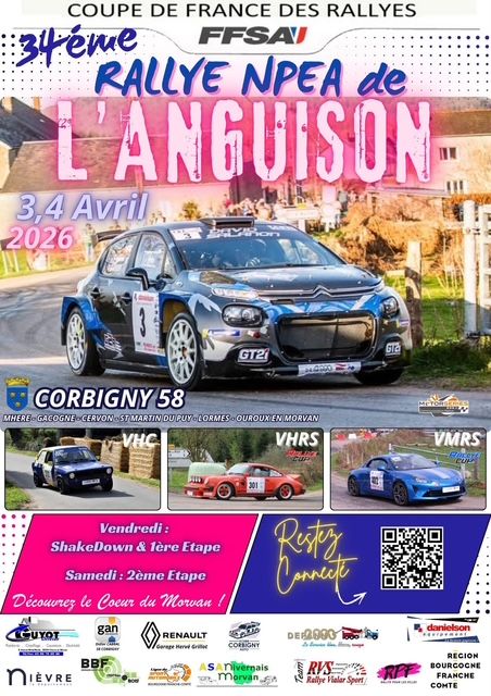 Affiche Rallye National de l’Anguison 2026 VHRS